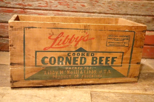 画像1: dp-241106-02 Libby McNeill & Libby Corned Beef 1950's Wood Box