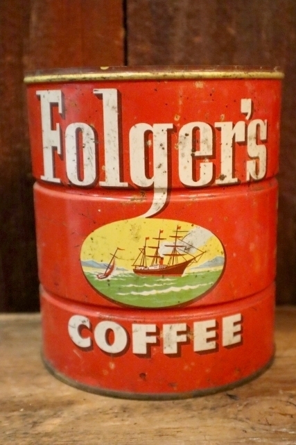 画像1: dp-250205-114 Folger's COFFEE / 1950's Tin Can