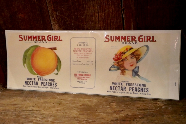 画像1: dp-250205-77 THE H.D. LEE FOODS DIVISON SUMMER GIRL NECTAR PEACHES LABEL